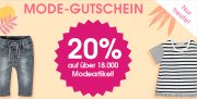 Nur heute 20% Rabatt auf &uuml;ber 18.000 Modeartikel im Babymarkt Shop