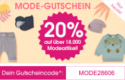Nur heute 20% Rabatt auf &uuml;ber 18.000 Modeartikel im Babymarkt Shop