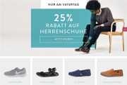 Nur heute 25% Extra-Rabatt auf alle Herrenschuhe bei Mirapodo