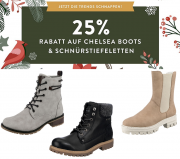 Nur heute 25% Rabatt auf Chelsea Boots und Schn&uuml;rstiefeletten f&uuml;r Damen und Herren bei Mirapodo