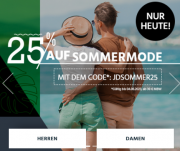 Nur heute 25% Rabatt auf Sommermode f&uuml;r Damen und Herren bei Jeans Direct