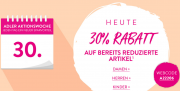 Nur heute 30% Extra-Rabatt auf alle bereits reduzierte Artikel im Sale im Adler Shop
