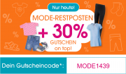 Nur heute 30% Extra-Rabatt auf bereits reduzierte Mode im Sale im Babymarkt