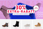 Nur heute 30% Extra-Rabatt auf Schuhe von exklusiven Marken + gratis Versand bei Mirapodo