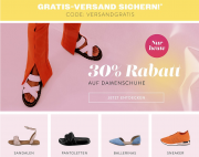 Nur heute 30% Rabatt auf alle Damen Schuhe + gratis Versand bei Mirapodo