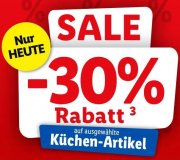 Nur heute 30% Rabatt auf ausgew&auml;hlte K&uuml;chen-Artikel bei Lidl