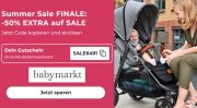 Nur heute 50% Extra-Rabatt auf alle bereits reduzierte Sale-Artikel im Babymarkt