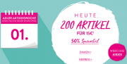 Nur heute 50% Rabatt auf 200 Artikel f&uuml;r Damen und Herren - jedes Teil nur 15 Euro im Adler Shop