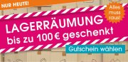 Nur heute bis zu 100 Euro Rabatt in der Lagerr&auml;umung auf fast alles im BabyMarkt Shop