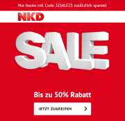 Nur heute bis zu 50% Rabatt auf Mode im Sale + 10% Extra-Rabatt On Top bei NKD