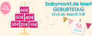 Nur heute bis zu 60 Euro Rabatt auf fast alles im BabyMarkt Shop