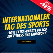 Nur heute bis zu 92% Rabatt auf Fitness und Laufsport Bekleidung + 10% Extra-Rabatt bei SportSpar