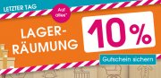Nur heute Lagerr&auml;umung mit 10% Rabatt auf fast ALLES im Babymarkt