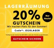 Nur heute Lagerr&auml;umung mit 20% Extra-Rabatt auf ALLES bei Jeans Direct