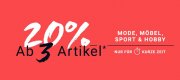 Nur Heute & Morgen: 20% Rabatt ab 3 Artikeln bei Tchibo + VSKfrei ab 20&euro;