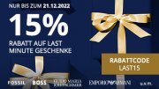 Nur noch heute 15% Rabatt auf &uuml;ber 11.400 Uhren und Schmuck Last Minute Geschenke bei Christ