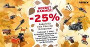 Nur noch heute 25% Rabatt auf ausgesuchte Herbstartikel bei Fuxtec