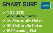O2 Smart Surf (50 Minuten, 50 SMS, 1GB LTE Volumen) f&uuml;r 3,99&euro; mtl.