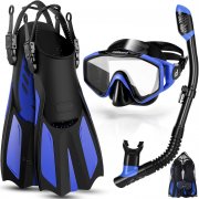 Odoland 3 in 1 Schnorchelset mit Taucherbrille, Schnorchel und Schwimmflossen