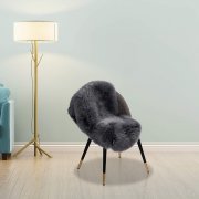 &Ouml;ko Lammfell Teppich hell grau 90-104cm