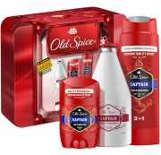 Old Spice Captain Tin Box Geschenkset mit Deodorant Stick, Duschgel und Aftershave