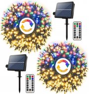 &lrm;Ollny 60 Meter (2 x 30 Meter) Solar LED Lichterketten mit 11 Licht-Modi und Fernbedienung
