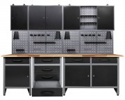Ondis Bastler Werkstatt Set 2,40m Werkbank mit Schr&auml;nke und Lochwand