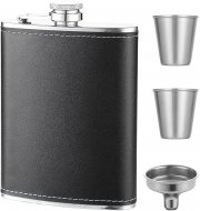 ONPOETRYEE 227ml Edelstahl Flachmann mit Trichter und 2 Becher
