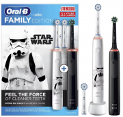 Oral-B Family Edition elektrische Zahnb&uuml;rste Pro 3 3900 & Junior Star Wars