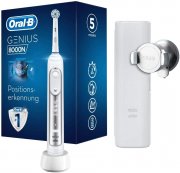 Oral-B Genius 8000N Elektrische Zahnb&uuml;rste mit Positionserkennung & Reise-Etui, silber 