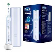 Oral-B Genius X Elektrische Zahnb&uuml;rste mit Reiseetui in White oder Ros&eacute;-Gold 
