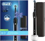 Oral-B PRO 1 750 Black Edition Elektrische Zahnb&uuml;rste mit Reiseetui