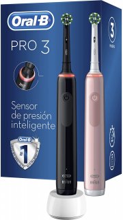 Oral-B Pro 3 3900N Cross Action Duo Elektrische Zahnb&uuml;rste pink und black 