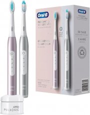 Oral-B Pulsonic Slim Luxe 4900 Doppelpack Elektrische Schallzahnb&uuml;rsten mit 3 Putzmodi