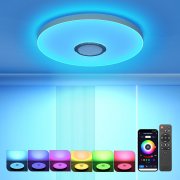 OTREN RGB LED Deckenleuchte mit Bluetooth Lautsprecher mit Fernbedienung und APP-Steuerung
