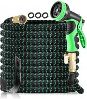 &lrm;OUTAD flexibler Gartenschlauch bis 15m mit Multifunktionsbrause