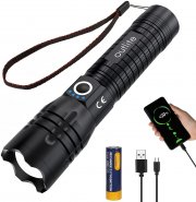 Outlite 10000 Lumen LED Taschenlampe &uuml;ber USB aufladbar mit 21700 Akku