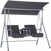 Outsunny 2-Sitzer Gartenschaukel mit Sonnendach