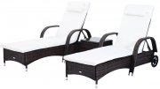 Outsunny 2er Sonnenliegen Set mit Tisch