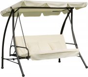 Outsunny 3-Sitzer Hollywoodschaukel mit Liegefunktion 200 x 125 x 170 cm