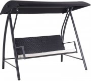 Outsunny 3-Sitzer Polyrattan Hollywoodschaukel ca. 124x179x198 cm