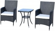 Outsunny 3-teiliges Rattan Gartenm&ouml;bel Set inkl. Beistelltisch