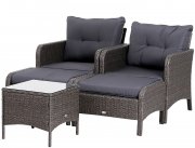 Outsunny 5-teilige Polyrattan Sitzgruppe 