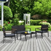Outsunny Garten M&ouml;belset 4-teilige Sitzgruppe