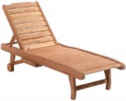 Outsunny Mobile Sonnenliege mit 3 stufiger R&uuml;ckenlehnenverstellung aus Tannenholz