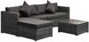 Outsunny Polyrattan Gartenm&ouml;bel Set Sitzgarnitur Lounge mit Beistelltisch inkl. Kissen