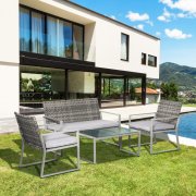 Outsunny Rattan Gartenm&ouml;bel-Set f&uuml;r 4 Personen
