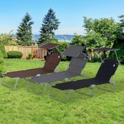 Outsunny Sonnenliegen mit Sonnenschutz