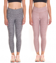 OXIDE XCO Training Damen Fitness-Leggings in melierter Optik in Grau oder Rosa