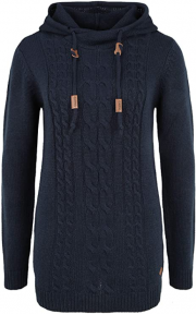 OXMO Cable Damen Strickpullover mit Kapuze in 4 Farben